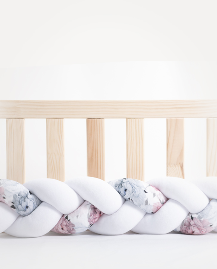 Tour de lit tressé déco pour enfant et adulte - Rose - 20 x 500 cm -  Benlemi - Coton